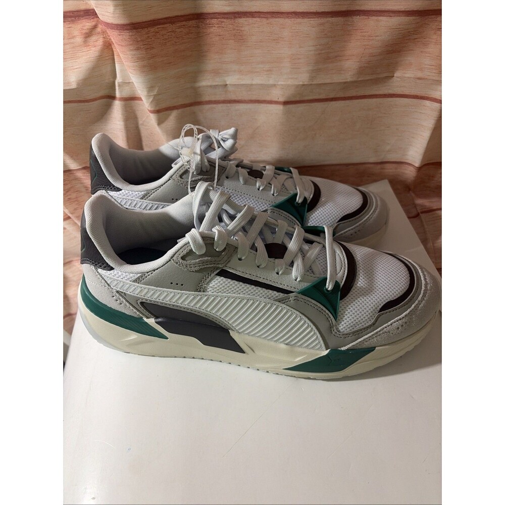 Puma Trinity 2 White Silver Mist Wid Green Men Casual Shoes 400230-15 size 10.5